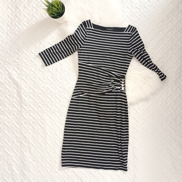White House Black Market Dresses & Skirts - {White House Black Market} Striped Mid-length Dress
